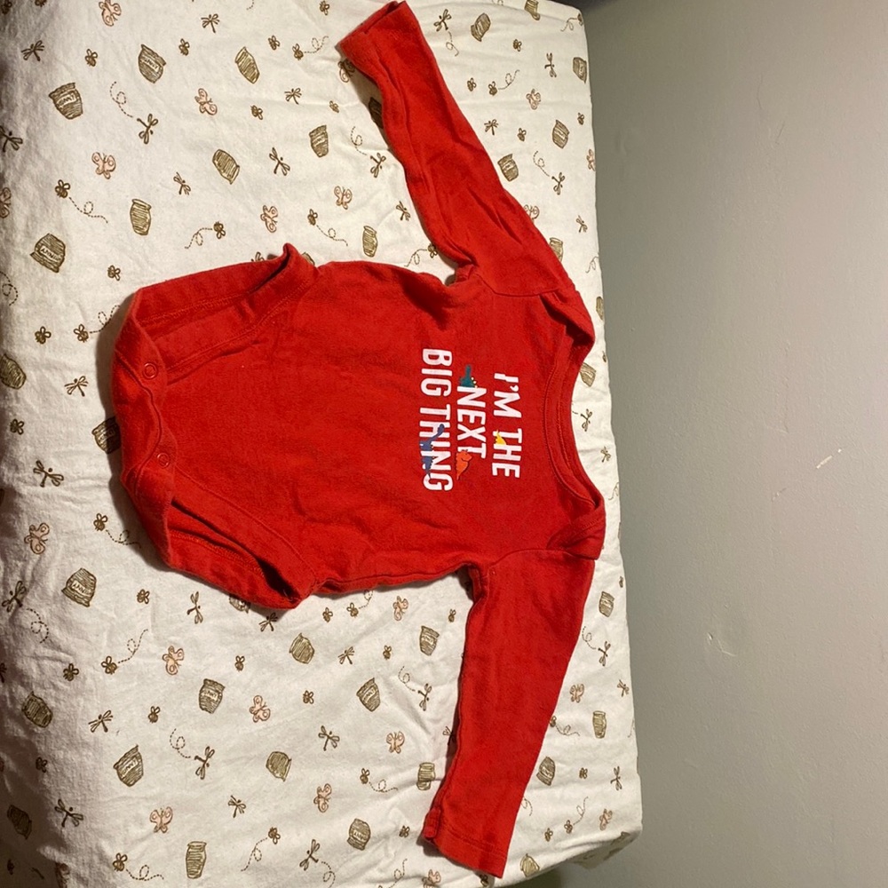 Baby red long sleeve body suit